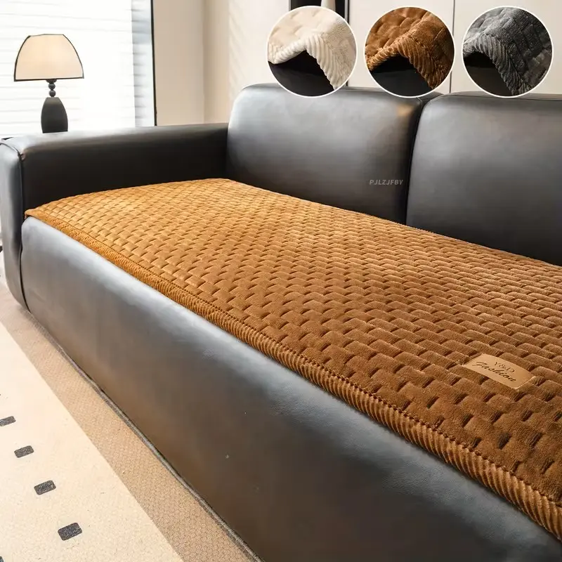 Handmade Quilted Plush Sofa Cushion, Thick Non-Slip Luxury High-End Sofa Cover, washable sofa slipcover, Soft Durable Anti-Slip Floor Mat, Pet Friendly, All Seasons