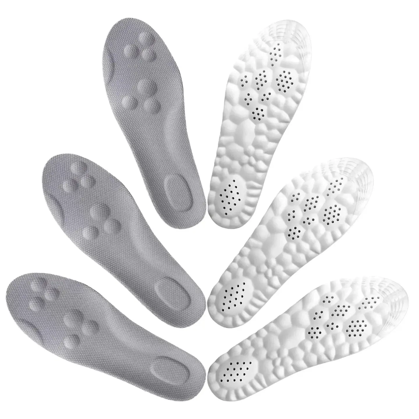 4D Cloud Ultra Cushioned Soft Memory Foam Insoles for Men Women, Breathable Sweat Wicking Cuttable Shoe Inserts, Universal Trim-to-Fit Replacement Pads for Sneakers, Running Shoes, Work Boots & Daily Shoes | Buy 1 Get 2 Free Value Pack