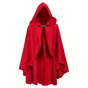 Sithu Magic Wizard Hooded Cape for Halloween Cosplay, Gothic Robe with Hood, Role-Play Costume for Adults