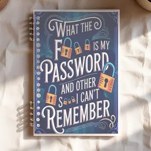 Humorous Password-Themed A5 Lined Notebook, Retro Whimsical Design with Padlocks & Keys, Ideal for Office & Daily Use, Durable Paper Material, Perfect for Adults to Jot Down Memories & Passwords