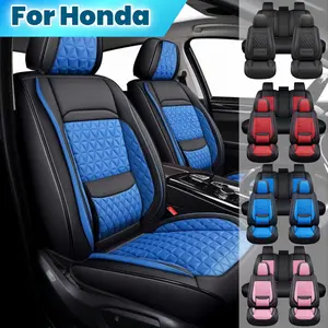 For Honda Accord 2003-2026/ Civic 2003-2026 Ridgeline Pickup Truck Full Set Seat Covers - Nappa Leather - Full Surround Cushion Protector Pad Mat with Storage Waterproof Automotive Interior Accessories
