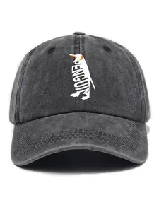 Vintage Penguin Print Baseball Cap, Casual Soft Top Baseball Cap for Men & Women, Fashion Accessories for Daily Wear