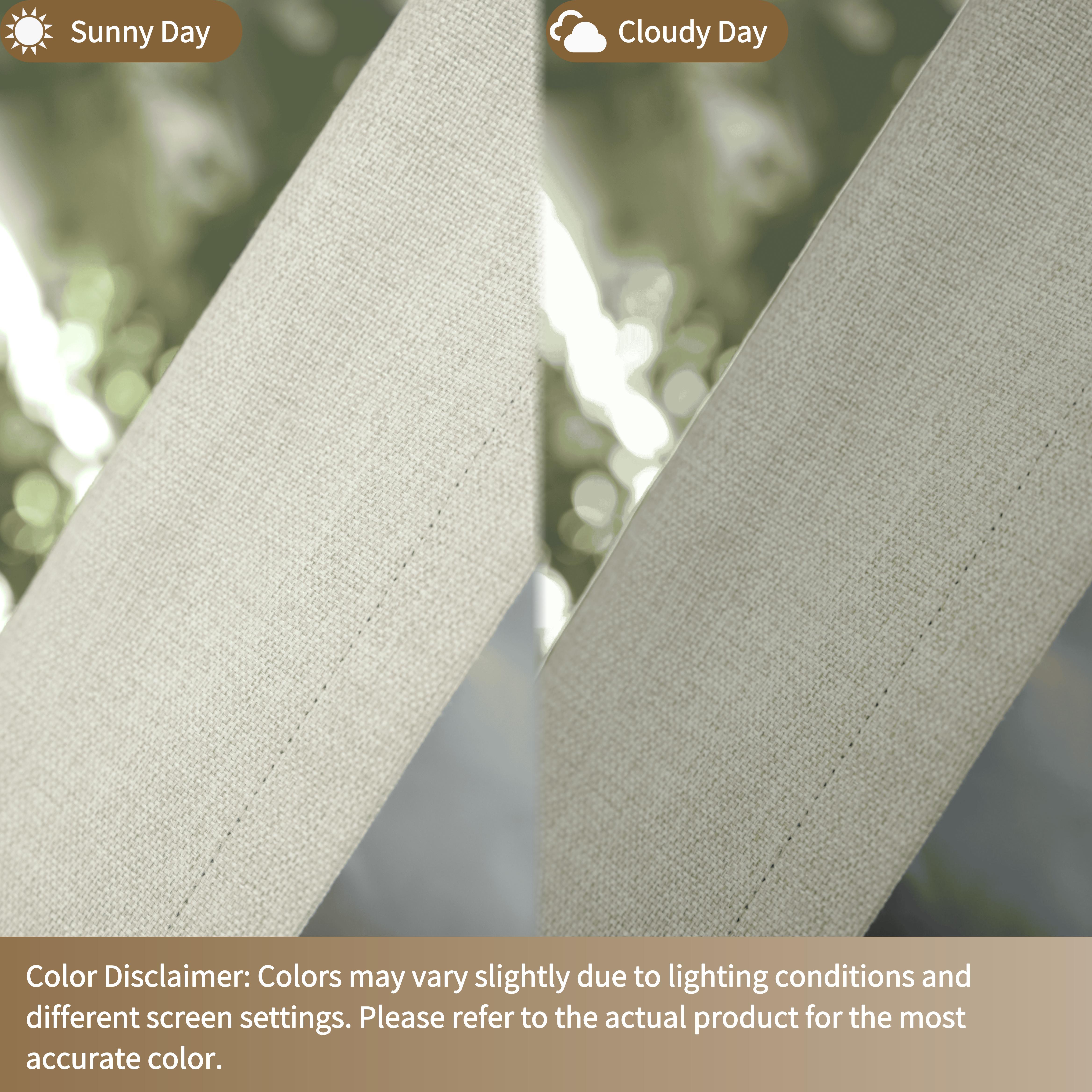 Inovaday 2pcs Blackout Curtains Linen Curtains for Living Room Bedroom Window Drapes Clip Rings/Rod Pocket Linen Black Out Curtains Thermal Insulated