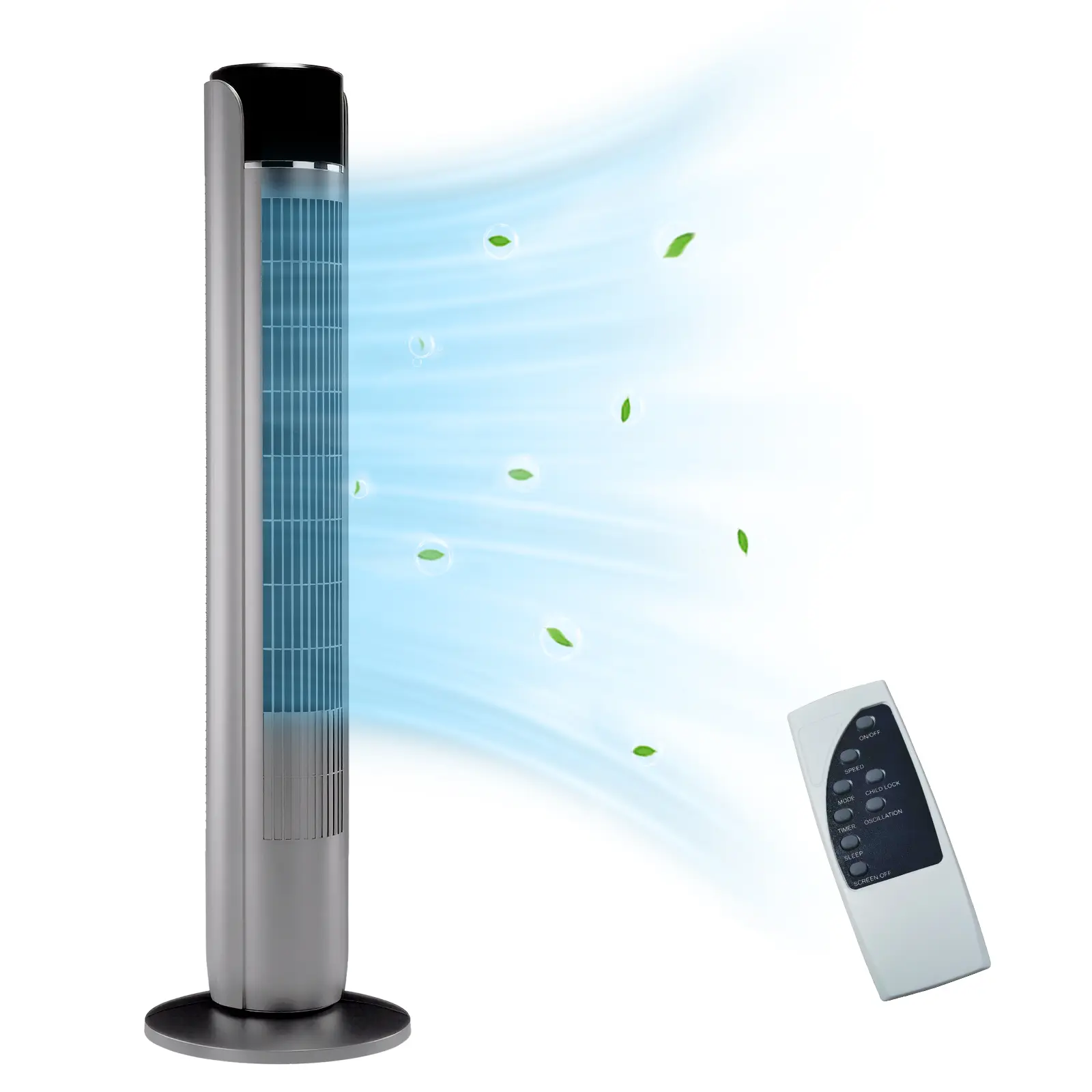 Tower Fan for Bedroom, 25ft/s Velocity 28dB Quiet Floor Fan, 90 ...