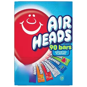 Airheads Candy Bars, Variety Bulk Box, Chewy Full Size Fruit Taffy, Back to School, Halloween, Non Melting, Concessions, Parties, 90 Individually Wrapped Full Size Bars (Packaging May Vary)