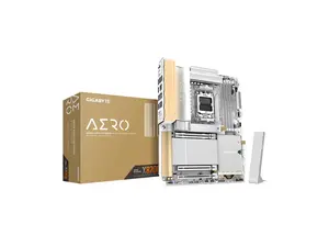 GIGABYTE X870E AERO X3D WOOD AMD AM5 LGA 1718 Motherboard, ATX, Supports AMD Ryzen 9000/8000/7000 Series Processors, DDR5, 16+2+2 Total Power Phase, 4x M.2, PCIe 5.0, USB4 Type-C, WIFI7, Dual 5 GbE LAN, PCIe EZ-Latch Plus, 5 Year Warranty