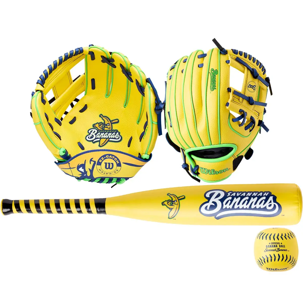 Wilson 10" Savannah Bananas Baseball Glove & Bat Kit