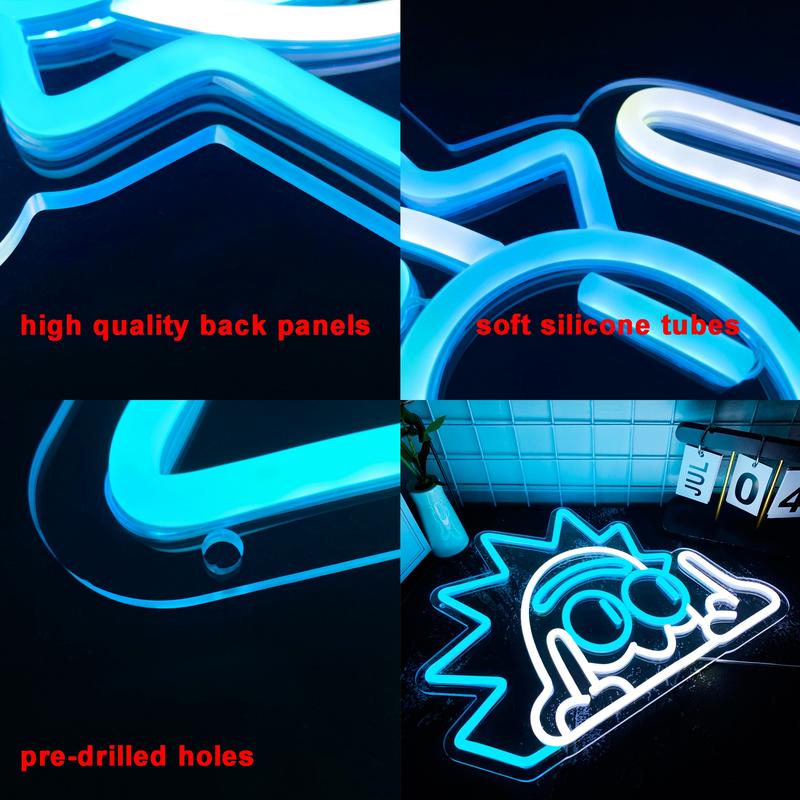 Rick Sanchez Anime Neon Light, USB Powered Dimmable LED Light, Artistic Wall-Mounted Neon Light, Home Decor Light, Perfect Birthday Gift, Neon Light Sign