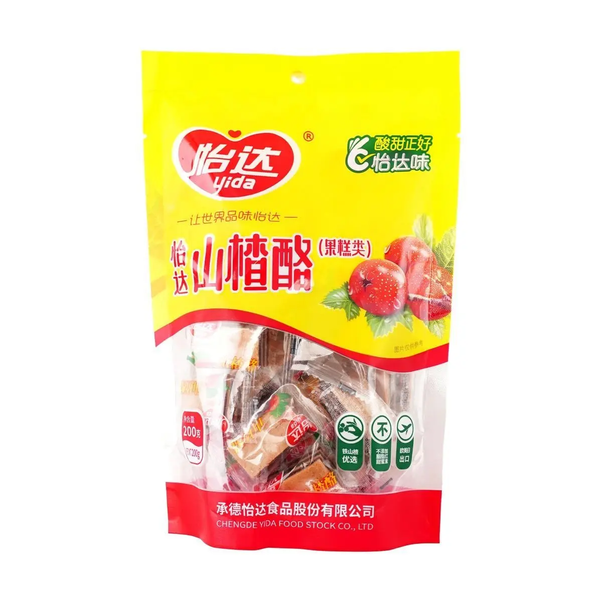 YIDA Hawthorn Jelly 200g - Traditional Chinese Snack, Sweet & Sour Fruit Confectionery
