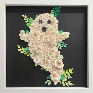 Paper Flower Ghost Bouquet Shadow Box