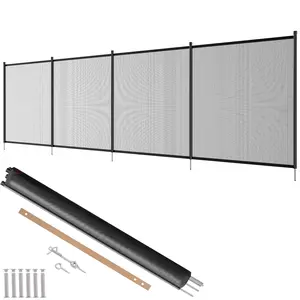 fathersdaygift VEVOR Pool Fence, 4x 12 FT Pool Fences for Inground Pools, Removable Child Safety Pool Fencing, Easy DIY Installation Swimming Pool Fence, 340gms Teslin PVC Pool Fence Mesh Protects Kids and Pets