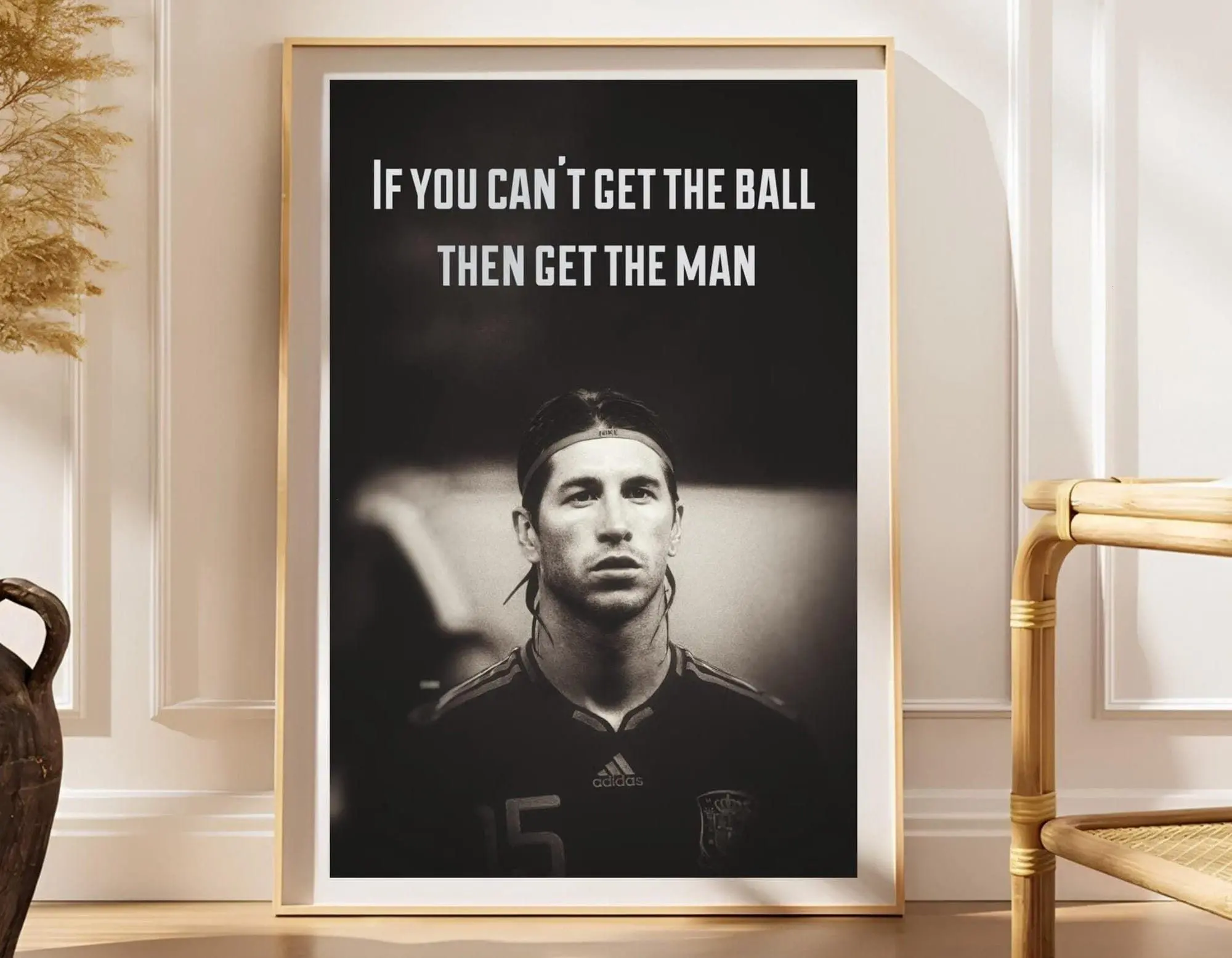Sergio Ramos Poster, Get The Man Quote, Football Wall Art, Bedroom Decor( Unframed - Print Only )