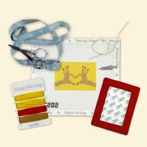 Happy Stitching - In Good Hands Needlepoint Card Wallet Kit - DIY Needlepoint Kit - Needlepoint Self Finishing Kit