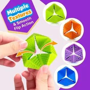 Adult Silent Silicone Sensory Flip Cube Set, Textured, Rich Touch Stimulation, Finger Flexibility, Washable, Durable, No Noise, Ideal Gift