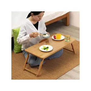 Bamboo Lap Desk With 4 Adjustable Gears, Bed Table Tray For Laptop With Tilting Top, Adjustable Laptop Bed Tray Table For Sofa Floor, Ideal For Eating Writing Working Home  Bamboo Laptop Tray - Height & Angle Adjustable Fold