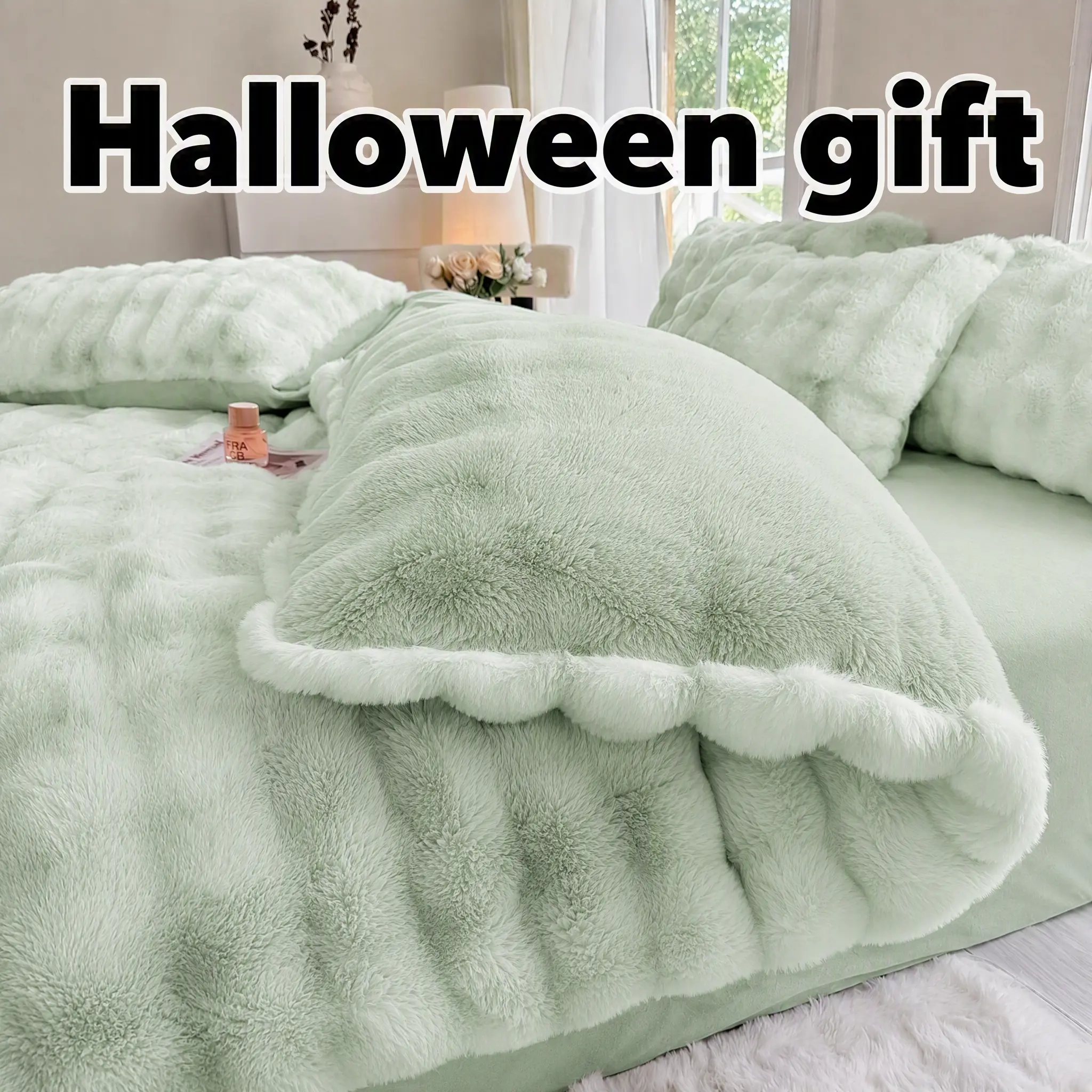 Cosybay Unisex Extra-Thick Super Warm Bright Green Bubble Texture Soft Plush Cashmere Blend Blanket 1-Pack - Machine Washable Camping Sleeping Gear, Home Couch Use, Blankets for Bed, Snuggle Time, 2 Sizes, Multiple Colors 【Back to School】