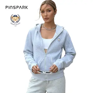 Pinspark & Teddy autumn warmth Minimalist Hoodie Womens Zip Up Hoodies Jackets Cropped Sweatshirts Fleece Fall Outfits Casual Comfy Y2k Tops Winter Clothes 2025 Tracksuit style inspiration trendy fall outfits seasonal wardrobe update
