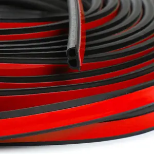 Universal Seal Strip 52.5Ft - Red and Black Self Adhesive Auto Rubber Seal Strip for Windows and Doors, Ideal for Pickups, RVs & Engine Covers