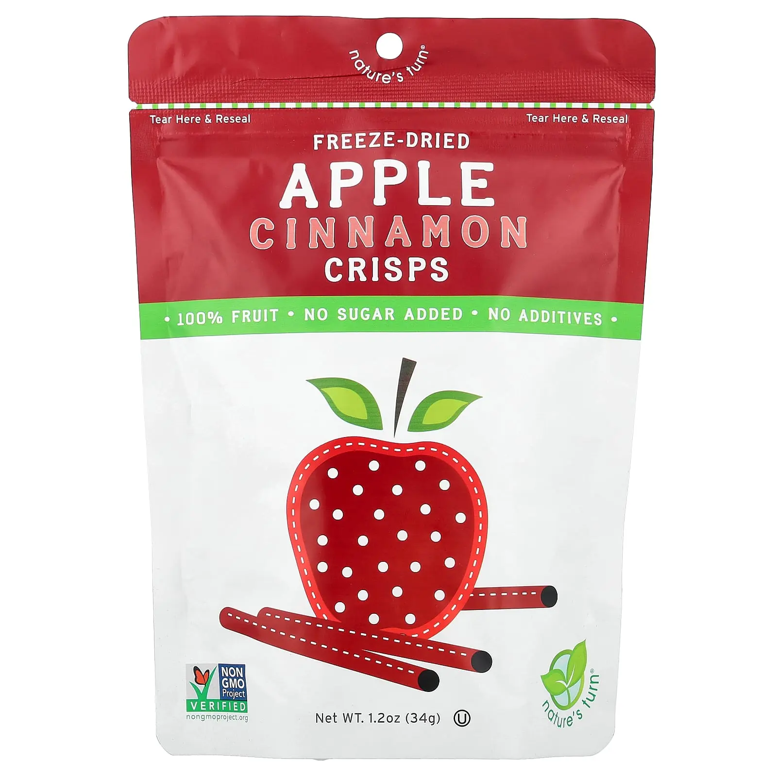 Nature's Turn Freeze-Dried Apple Cinnamon Crisps, 1.2 oz (34 g)