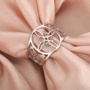 Four S witch knot rings simple and versatile stainless steel ring witch knot ring daily wear