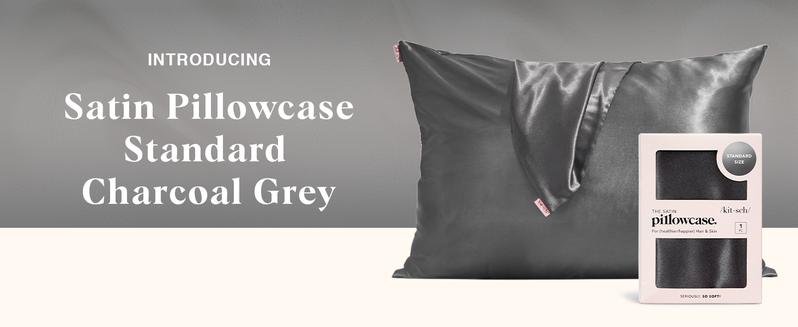 Kitsch Satin Pillowcase with Zipper for Hair & Skin, Softer Than Silk, Queen Pillow Cases, Wrinkle-Free Pillow Covers, Standard Size 19"x26", Charcoal Grey Kitsch Satin Pillowcase with Zipper for Hair & Skin, Softer Than Silk, Queen Pillow Cases, Wrinkle-Free Pillow Covers, Standard Size 19"x26", Charcoal Grey