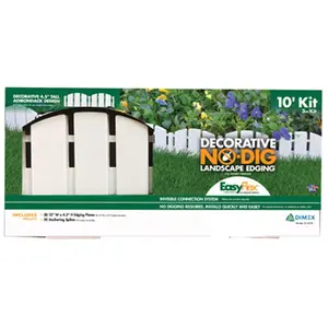 212 MAIN Easy-Flex 10 in. Outdoor Decorative Garden Edging Kit, White