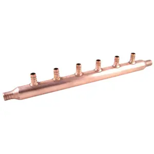 212 MAIN Cash Acme 22788A 0.75x0.75 in. Copper Manifold, Barbed Ends, 6 Open Ports