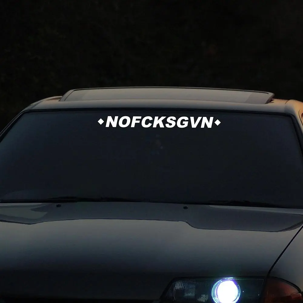 NOFCKSGVN  Car Front Window Sticker Windscreen Motorsport Bumper Decor Vinyl Decals Accessories