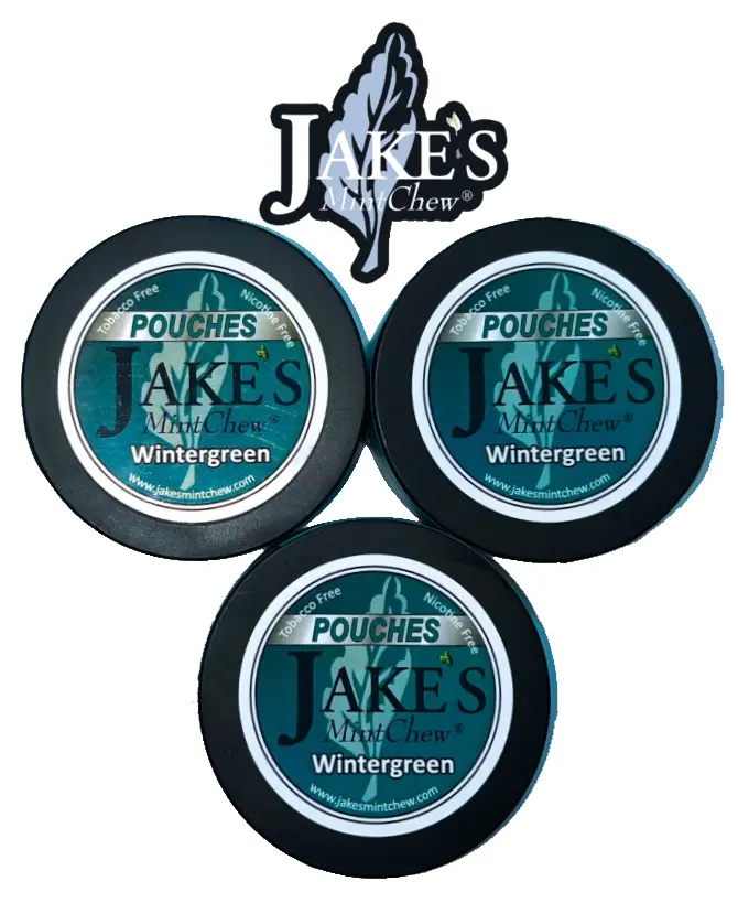 Jake's Mint Chew - Spearmint POUCHES - 3 pack - chew alternative quit  dipping