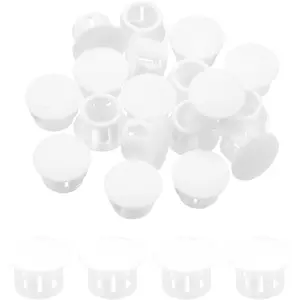 32PCS 11mm(7/16") White Plastic Flush Type Panel Hole Plugs Insert End Caps for Locking Hole Tubes Furniture Cabinet