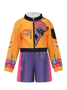 (2Piece Set)Cartoon Cosplay Dress Up Costume Fancy Carnival Party Print Holiday Kids Clothes Princess Girls Ball Gown Children Cocktail Dress for all Season 3 to 12 Years Party Costume Accessory