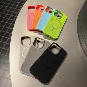 Honeycomb Mesh Cooling Case for Apple 16 17 Magnetic 15/14/13 Pro Max Breathable Screen Protector Cover Titanium Gray with Colorful Options