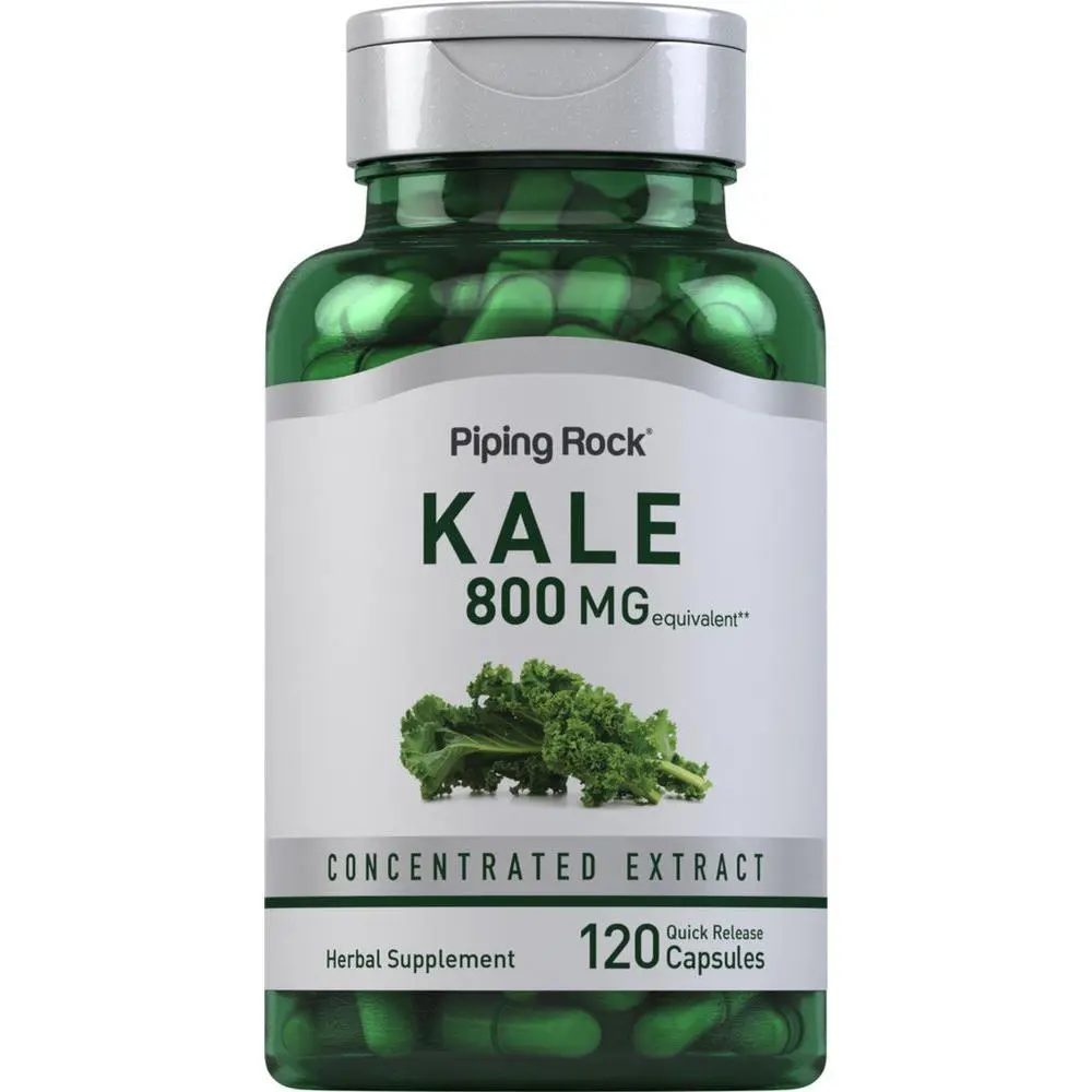 Piping Rock Kale Extract Capsules 800mg | 120 Count | Kale Supplement | Gluten Free, Non-GMO
