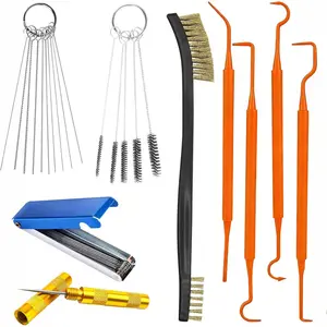 9Pcs Carburetor Cleaning Tool Professional Carb Jet Cleaning Kit & Welding Tip Cleaner with Stainless Steel Needles Hooks & Brushes for ATV Motorcycle Chainsaw & Welder