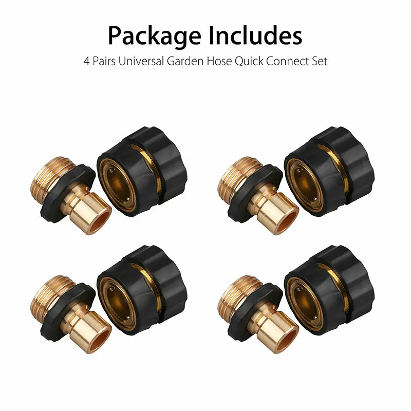 3/4 Inch Quick Universal Garden Water Connectors - Standard American Hose Fittings for Outdoor Yard Garden Irrigation Tools & Hardware Accessories, Quick Connector