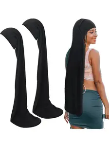 2 Pcs Large Loc Wraps for Men Women, Satin Lined Adjustable Sleep Caps, Night Hair Accessories for Braids Locs Natural Curly Hair, Hair Care Cap, Adjustable Satin Bonnet