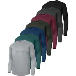 7 pack long sleeve shirts for men-dry fit moisture wicking sun protection UV UPF T-shirts for fishing workout gym Athletic Sports Clothing Athletic Apparel