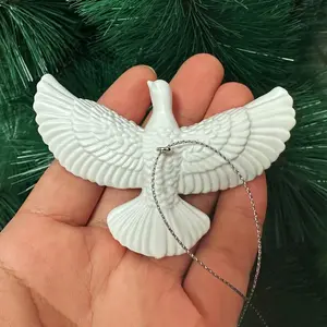 Friendship Dove Christmas Decoration Set | 4.5-inch Exquisite Resin White Dove Pendant (Pair Set) | A holiday gift that conveys friendship and hope