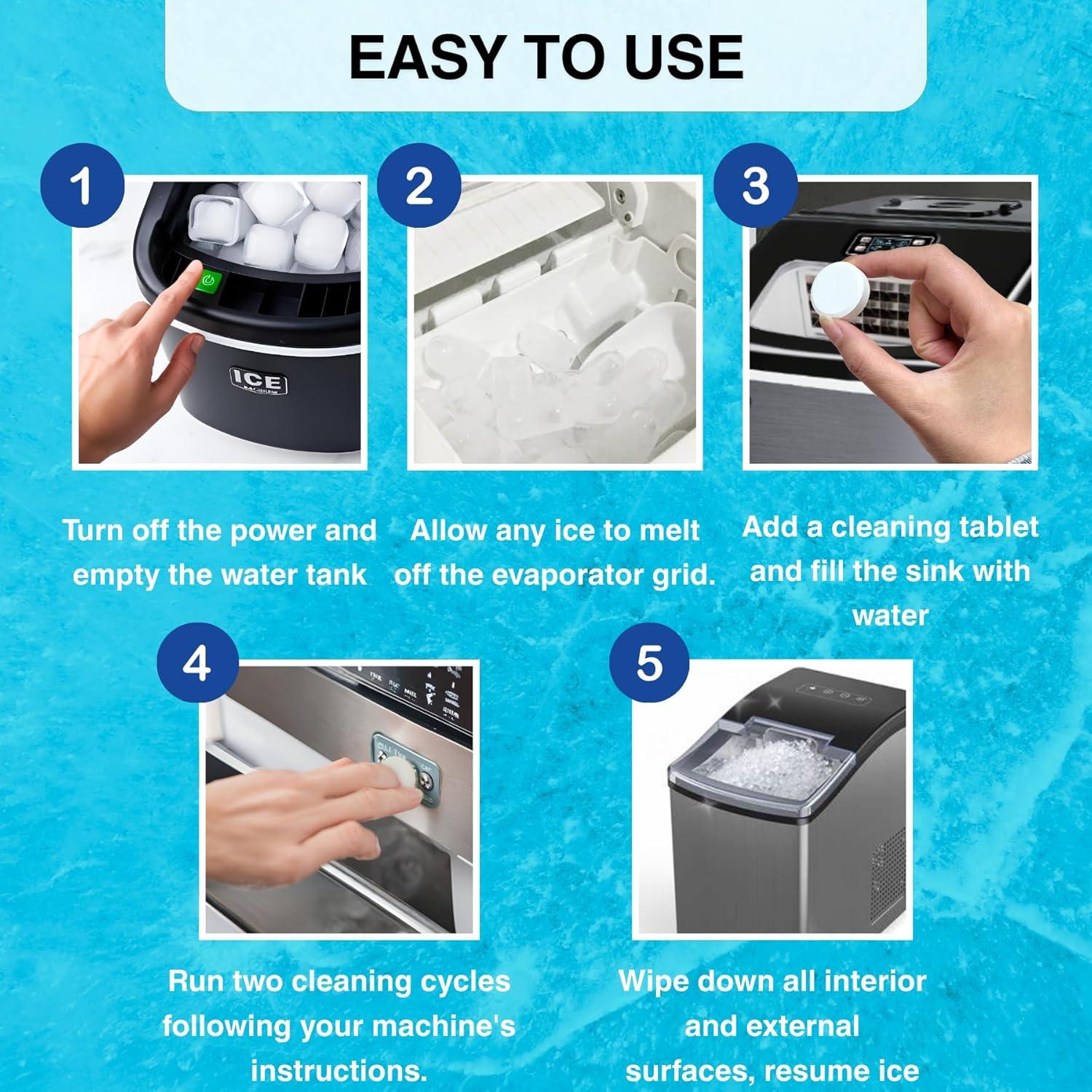 Upgraded Formula Ice Maker Cleaning Tablets Kitchen Safe Descaler Compatible with All Household Ice Makers for Easy Maintenance machine