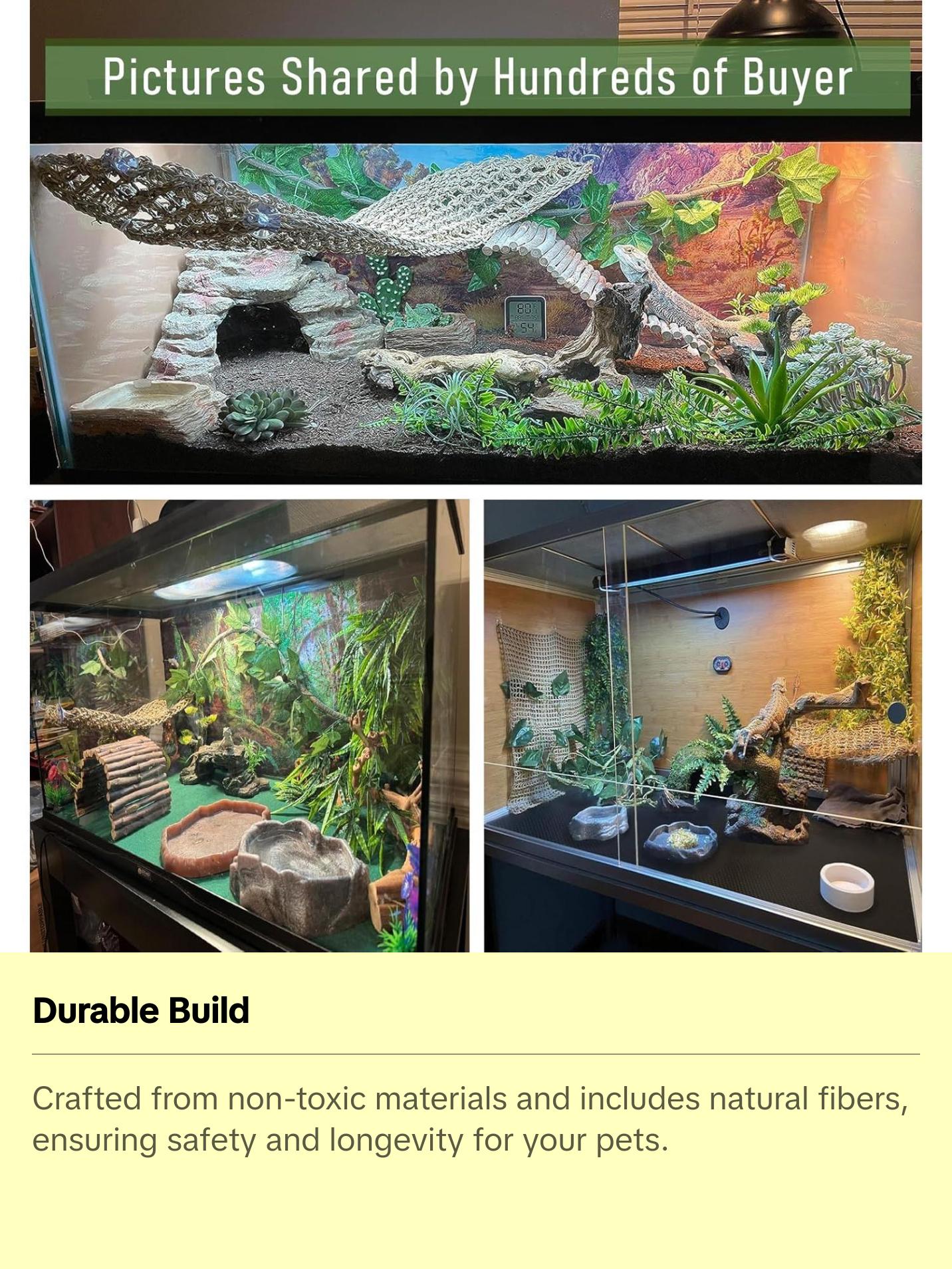 Bearded Dragon Tank Accessories, Reptile Mat Hammock Plants Bridge Jungle Climber Vines Terrarium Decorations for Bearded Dragon Lizard Snake (10 PCS with Reptile Mat) Bearded Dragon Tank Accessories, Reptile Mat Hammock Plants Bridge Jungle Climber Vines Terrarium Decorations for Bearded Dragon Lizard Snake (10 PCS with Reptile Mat)