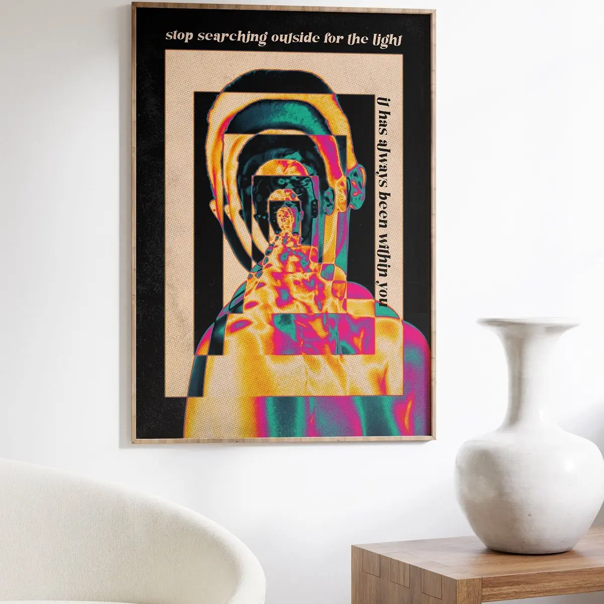 Trendy Wall Art, Retro Print, Trippy Print, 60s Print, Psychedelic Wall Art, 70s Decor, Gradient Poster, Psychadelic Art, Psychedelic Poster, Room Decor, Unframed