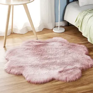 1 pc Valentine's Day Nordic Plum Long Plush Faux Wool Small Area Rug, Fluffy Rug, Quick-Dry Anti-Fading, Doorway/kitchen/sofa/bathroom, Multi-Scene Decor, Home Decor Rug, Soft Fluffy Rug