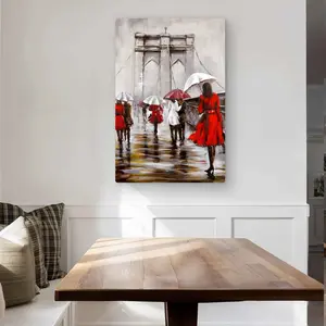 212 MAIN Brooklyn Bridge Aluminium Metal Wall Print - 24x36 in, Lightweight, Durable and Easy to Clean, Vibrant Brown Serenity & Strength Artwork with Urban Charm, Bedroom Home Decor for Unique Touch