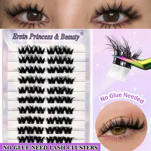 60 Pairs Self-Adhesive False Eyelashes, Crossed, Voluminous, Dense, Curling, Mixed Lengths (11-13mm), Comfortable, Portable, Travel-Friendly
