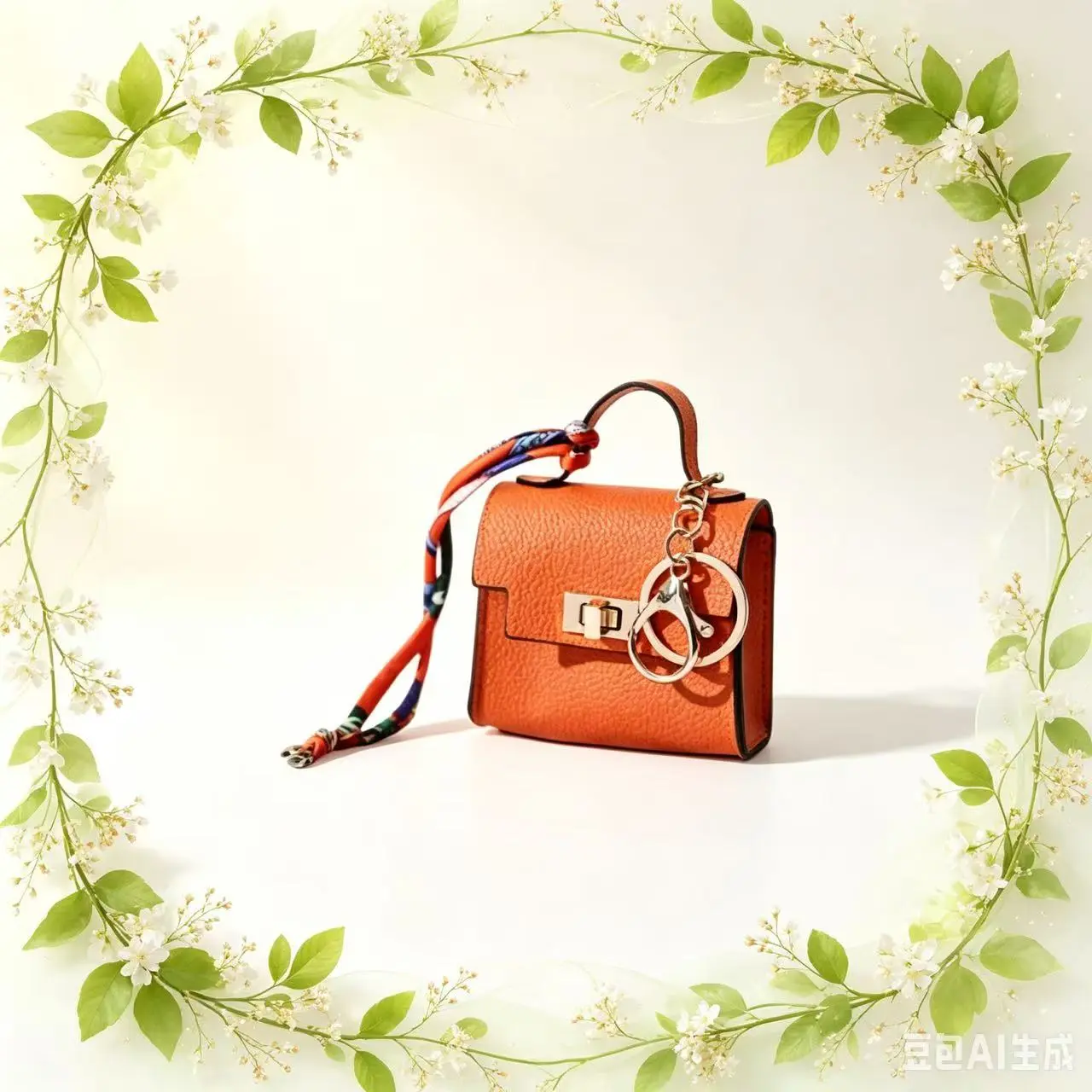 1PCS Mini Bag Exquisite Cute Mini Handbag Keychain Bag Charm Pocket Change Purse Earphone Bag Daily Fashion Accessories Portable Mini Jewelry Bag with Anti Loss Metal Buckle Unique Gift for Birthday Valentines Gifts for Gf Round