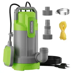 WORKPRO Submersible Water Pump, 1HP 4500 GPH Sump Pump with Automatic Float Switch for Transferring Clean or Dirty Water, A Water Pump for Pool Draining, Flooded Basement, Pond, and Garden Irrigation