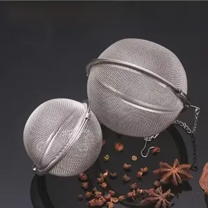 Stainless Steel Mesh Tea Infuser Ball With Hanging Chain Reusable Tea Strainer Loose Leaf Tea Filter Practical Home Kitchen Drink Accessories