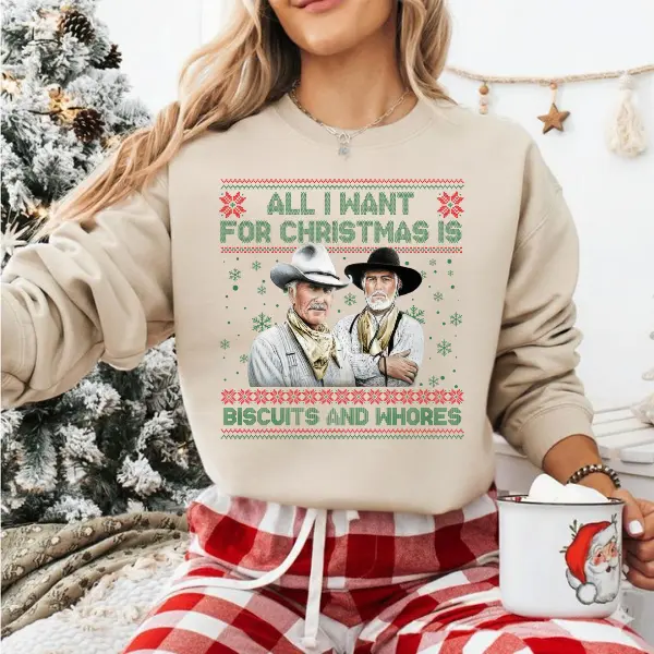 Funny Movie Quote Ugly Christmas Sweatshirt, Funny Western Movie Shirt, Christmas Gift