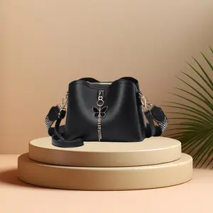Women's Elegant Shoulder Bag Crossbody Bags with Butterfly Charm - Spacious, Multiple Pockets - Perfect for Work, Daily Commute, and Shopping Adjustable Strap, Zip Closure