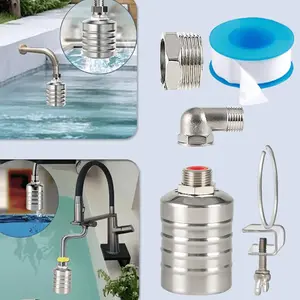 Float Valve,1/2" to 3/4'' water level control float valve, 304 Stainless Steel Fully Automatic Watershut off valve, Automatic Water Level Controller for Tank, Pool, Livestock Troughs